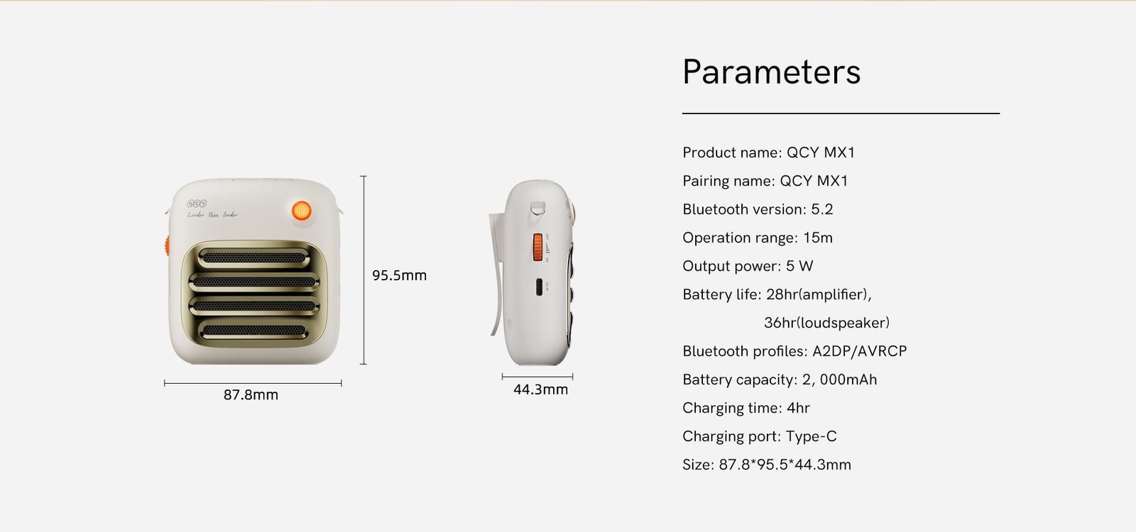 QCY MX1 Portable Voice Amplifier Wireless Bluetooth Speaker